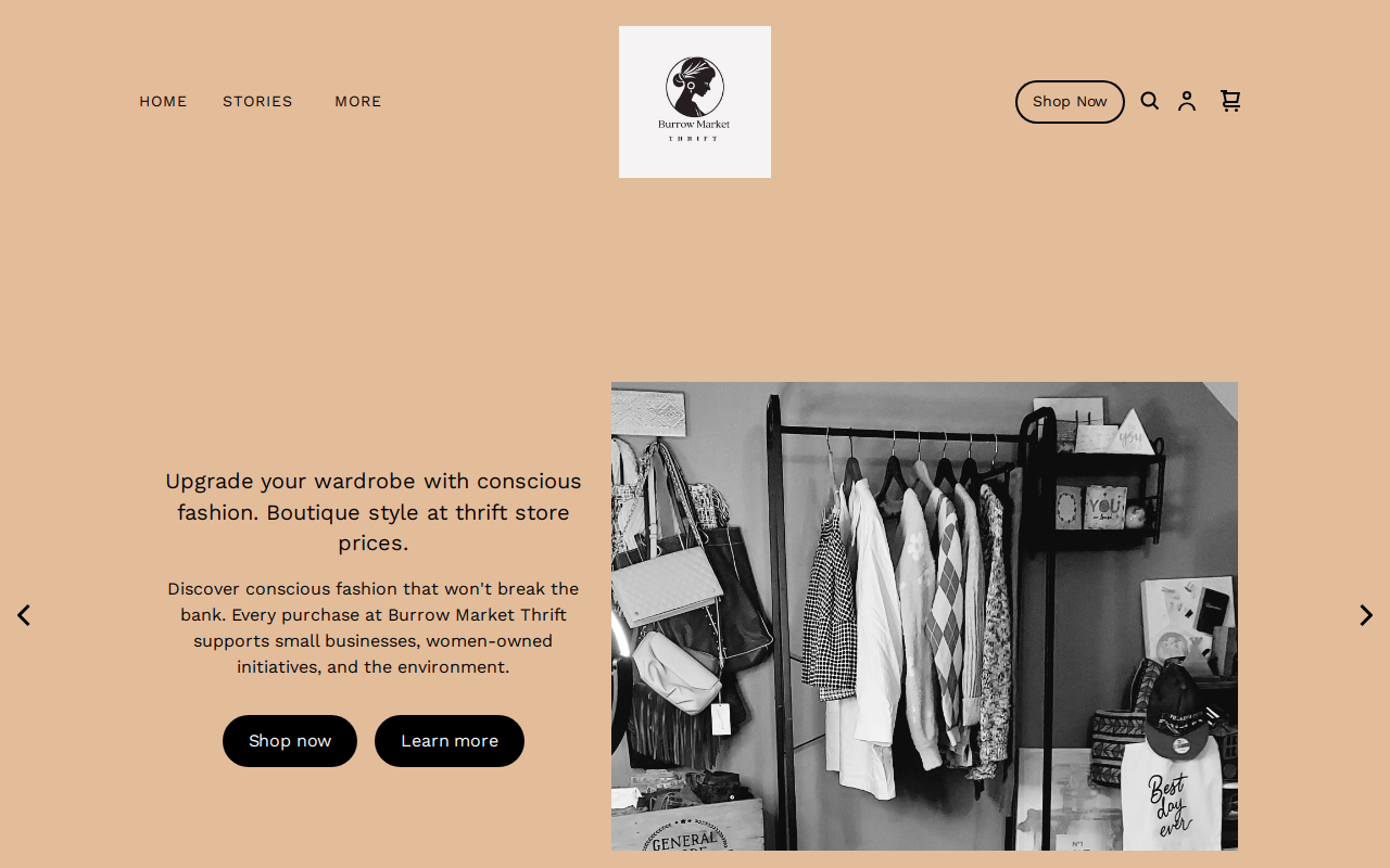 Burrow Market Thrift website preview