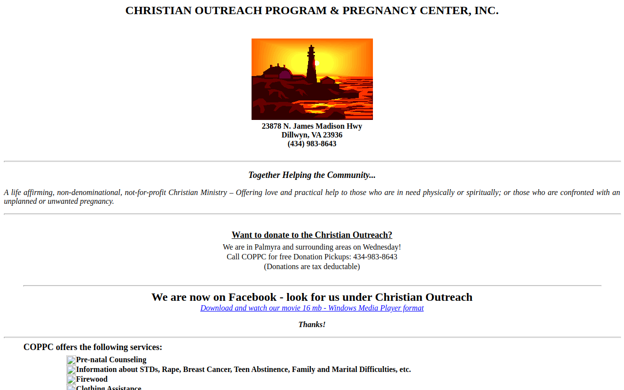 Christian Outreach Thrift Store - COPPC website preview