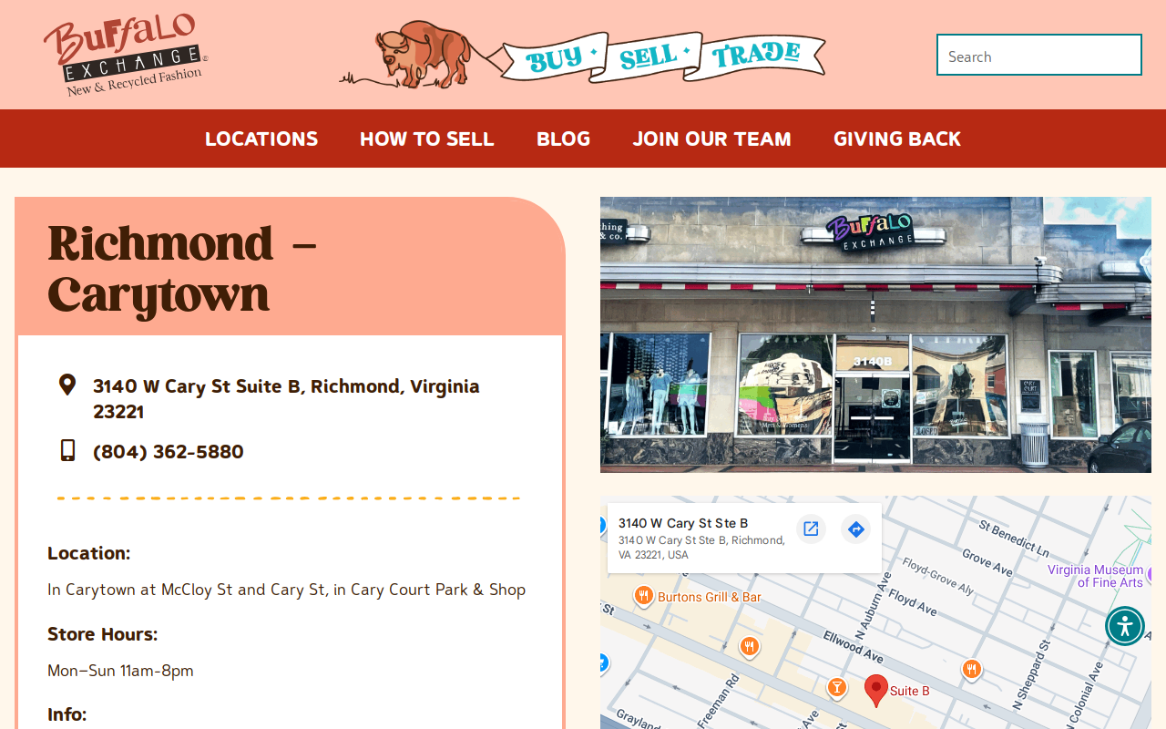 Buffalo Exchange website preview