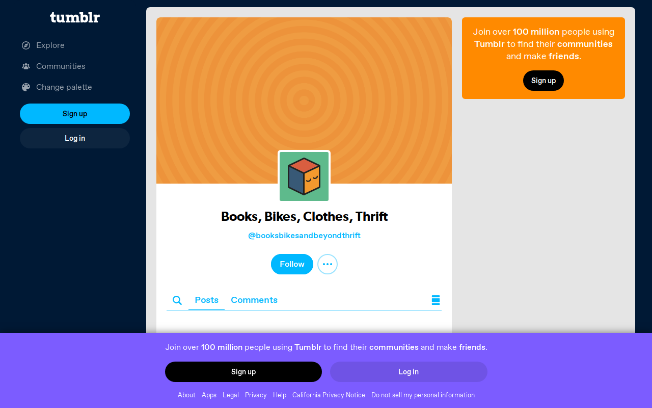 Books, Bikes, and Beyond Thrift website preview