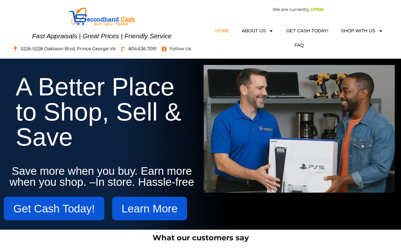 Secondhand Cash - Buy | Sell | Trade website preview