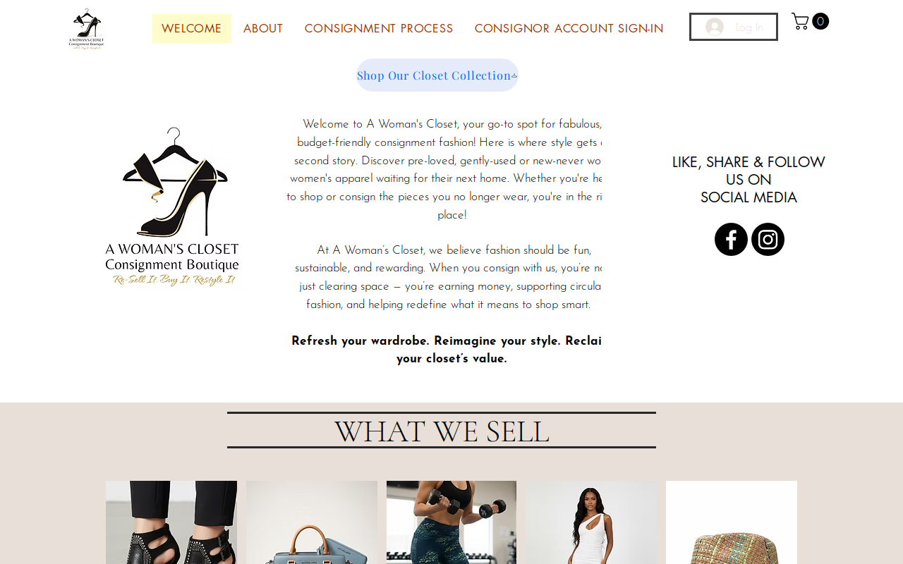 A Woman's Closet, LLC website preview