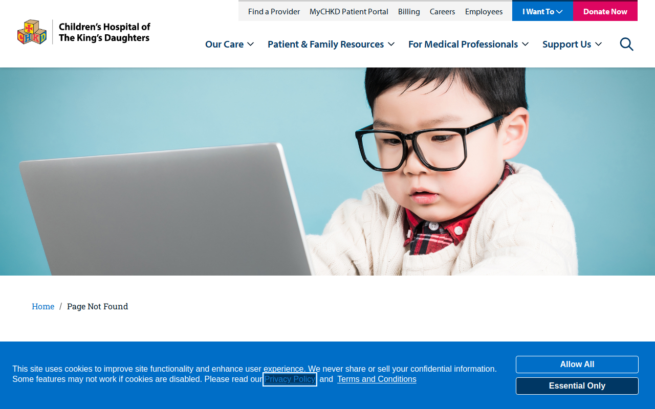 Children's Hospital of the King's Daughters Thrift Stores website preview