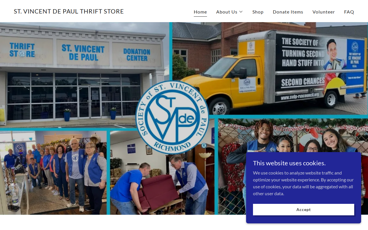 St. Vincent de Paul Thrift Store website preview