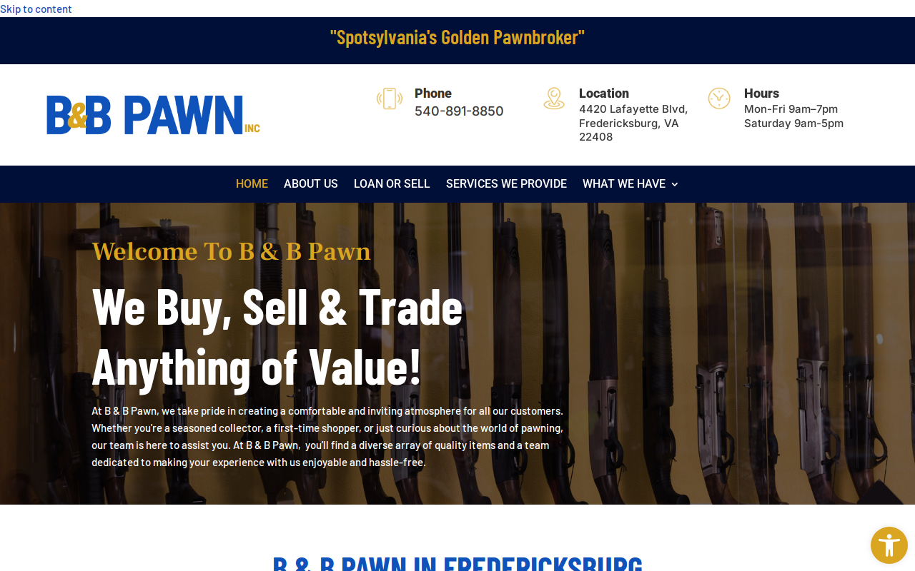 B & B Pawnbrokers Inc website preview