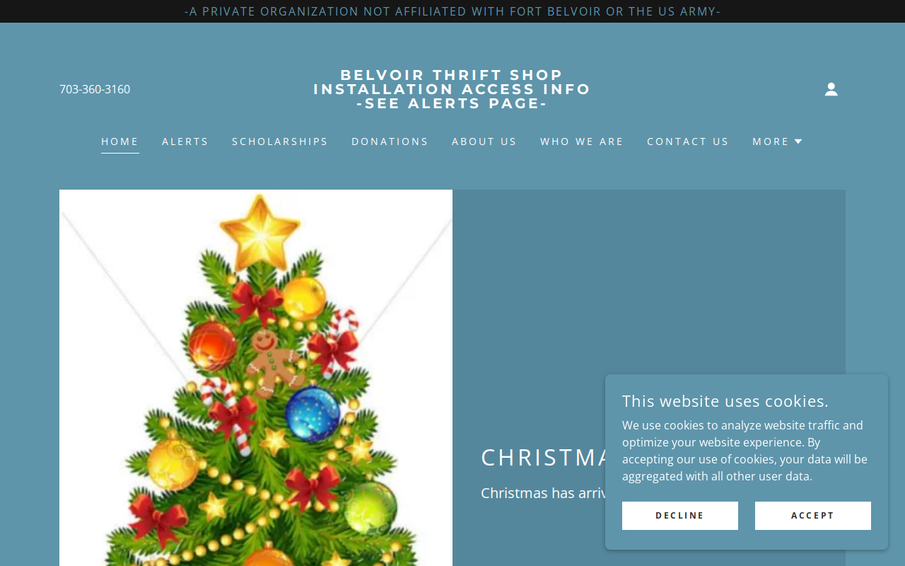 Belvoir Thrift Shop website preview