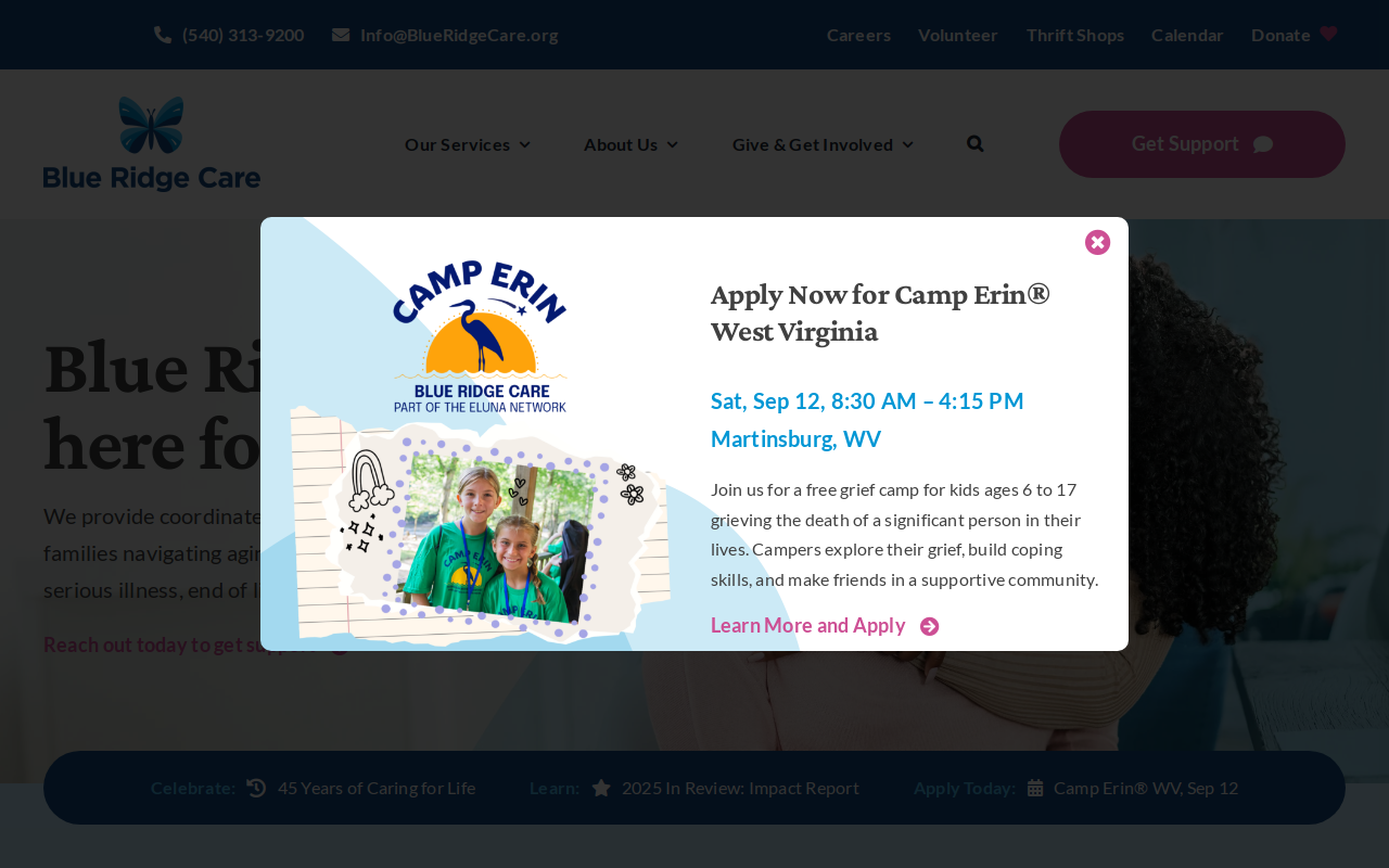 Blue Ridge Hospice Winchester Thrift Shop website preview