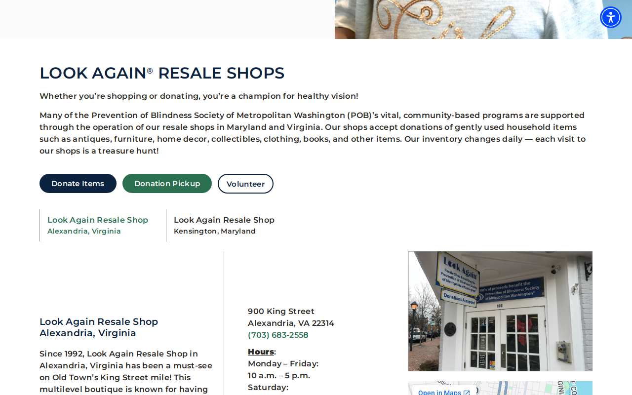 Look Again Resale Shop website preview