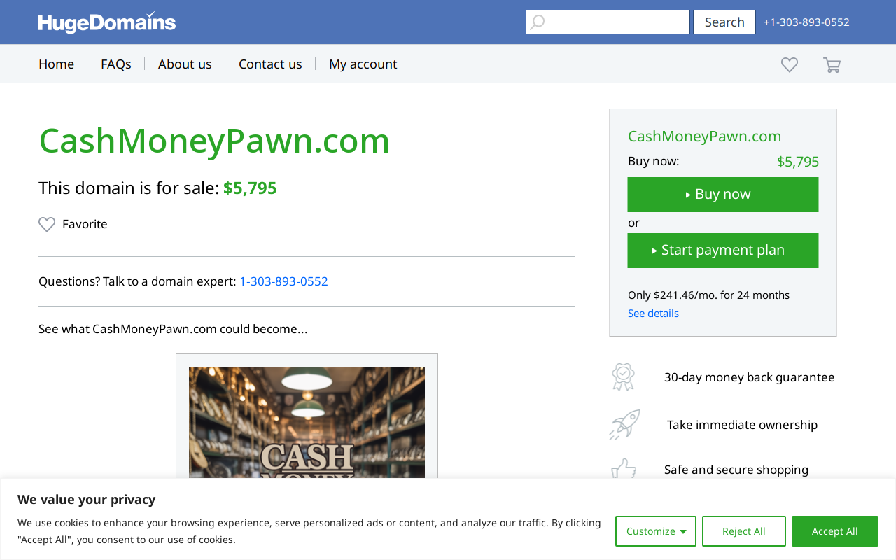 Cash Money Pawn website preview