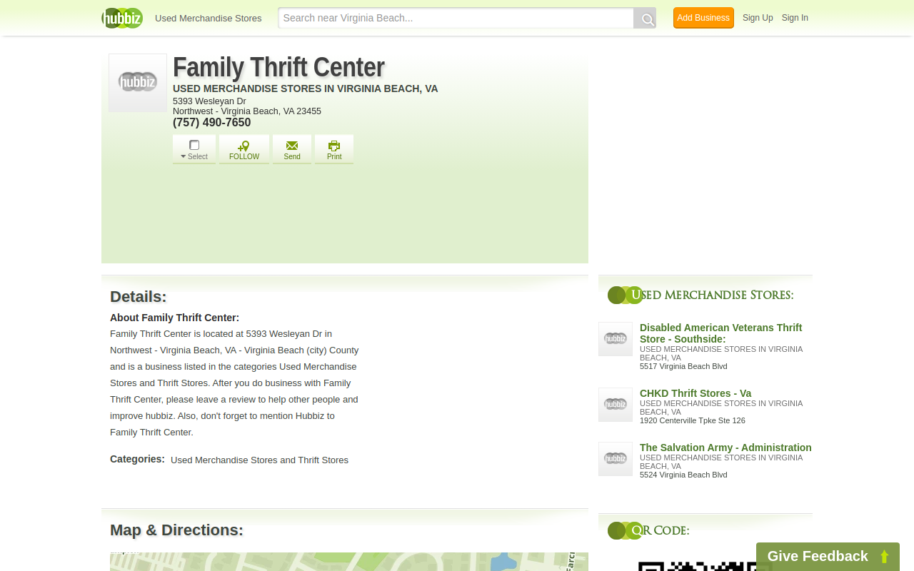 Family Thrift Center website preview