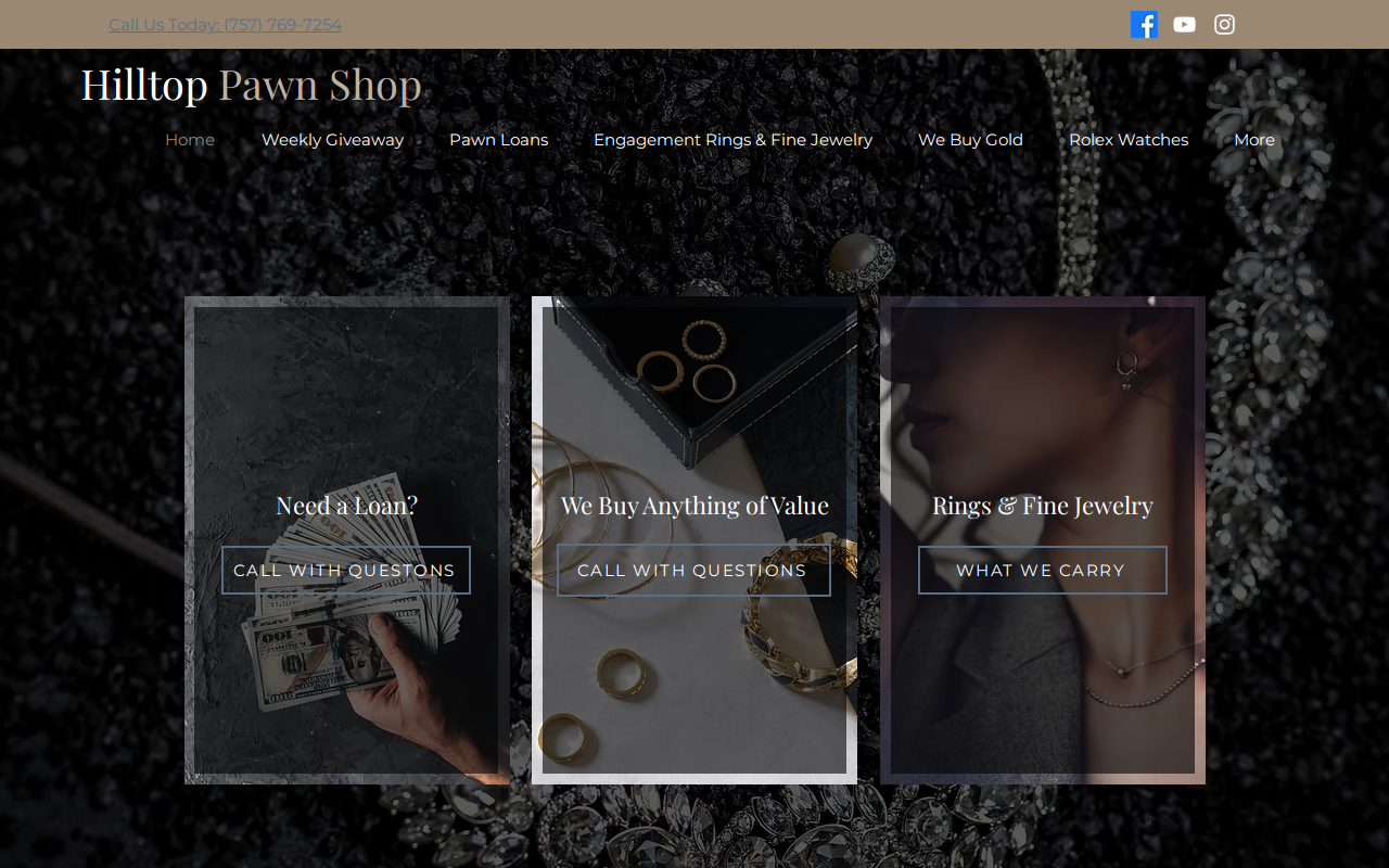 Hilltop Pawn Shop website preview