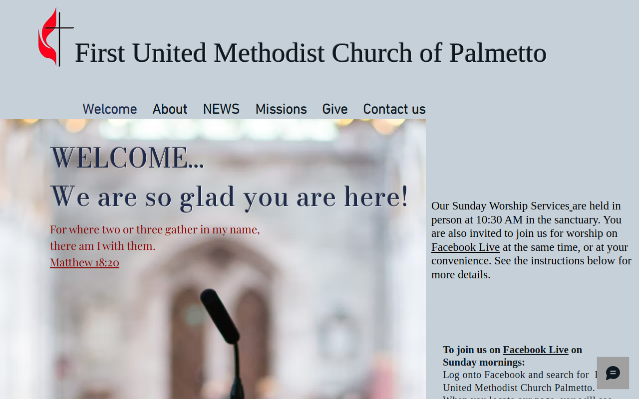 Palmetto Church Thrift Shop website preview