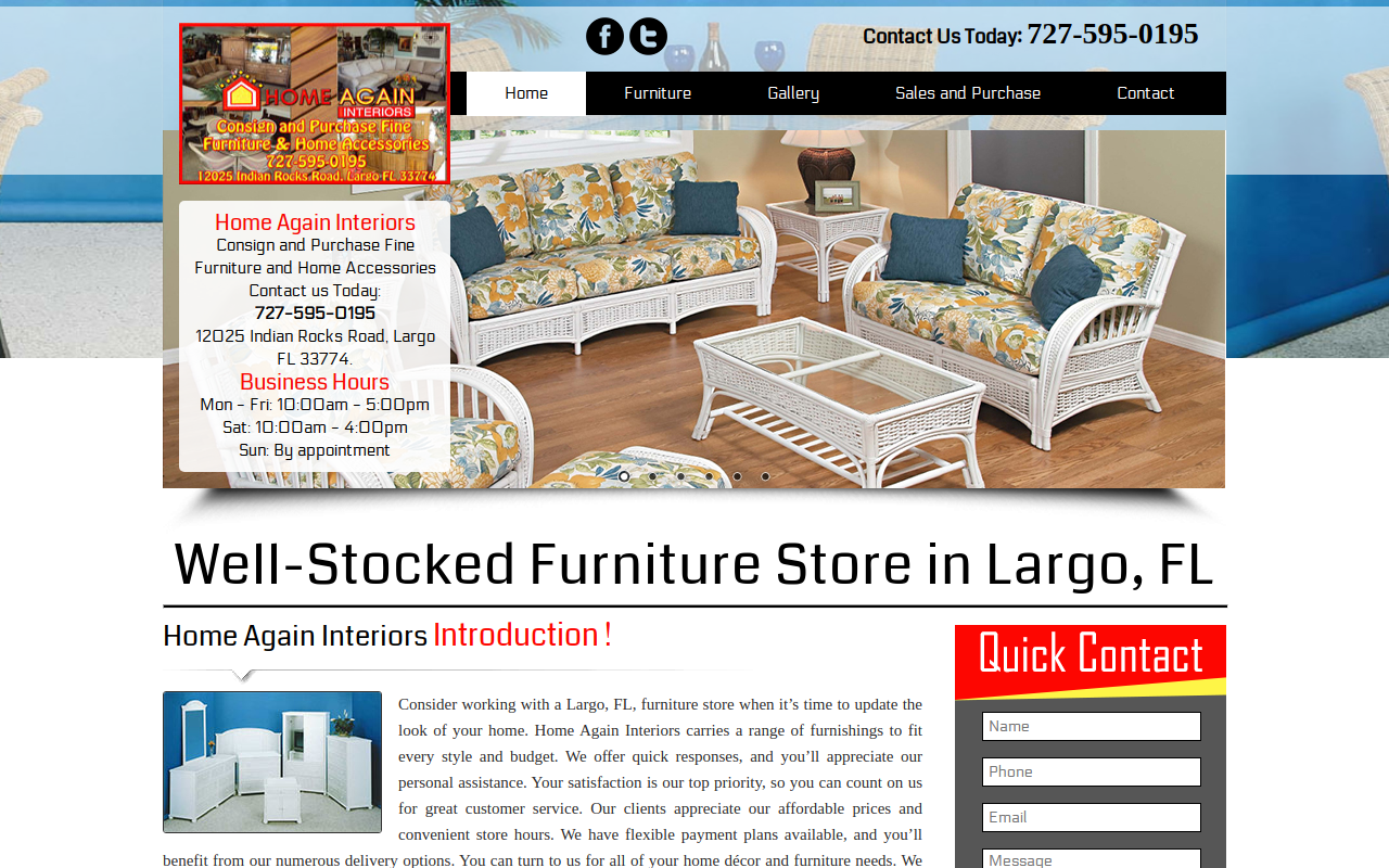 Home Again Interiors website preview