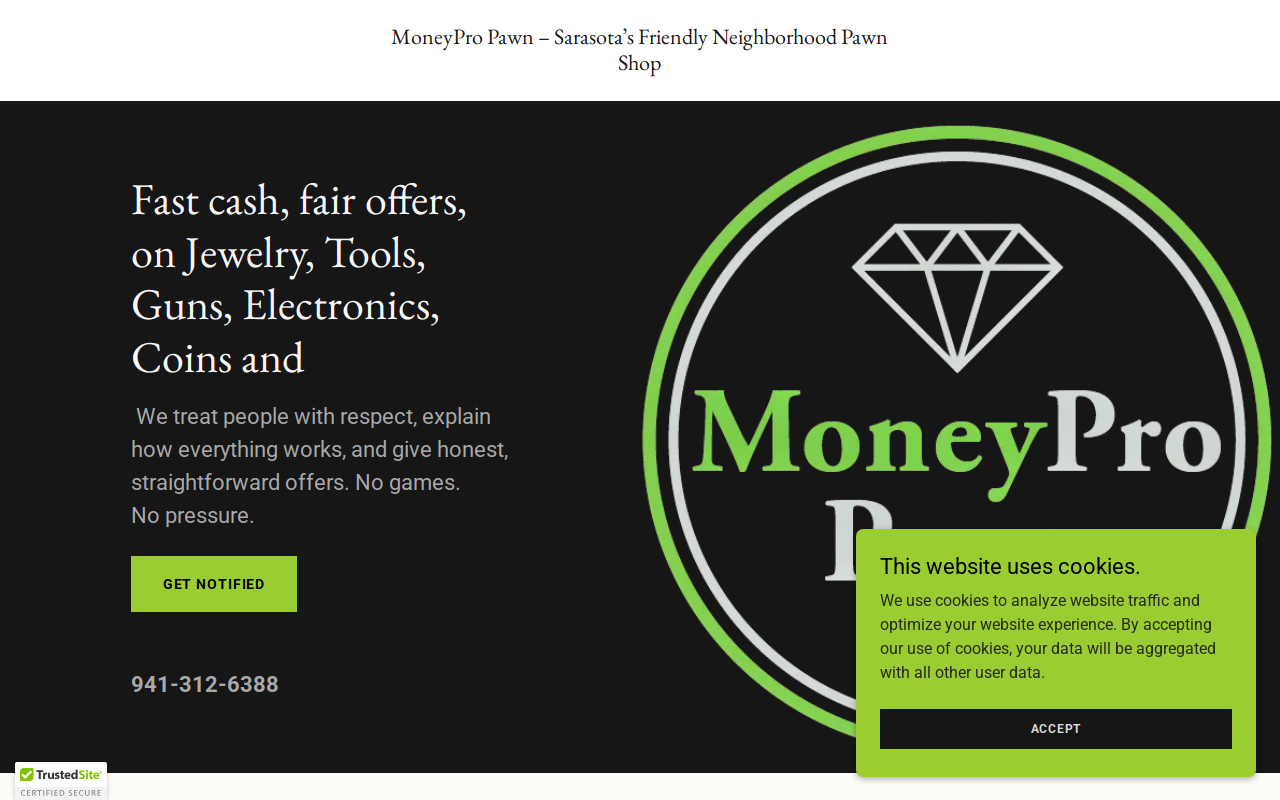 Moneypro Pawn website preview