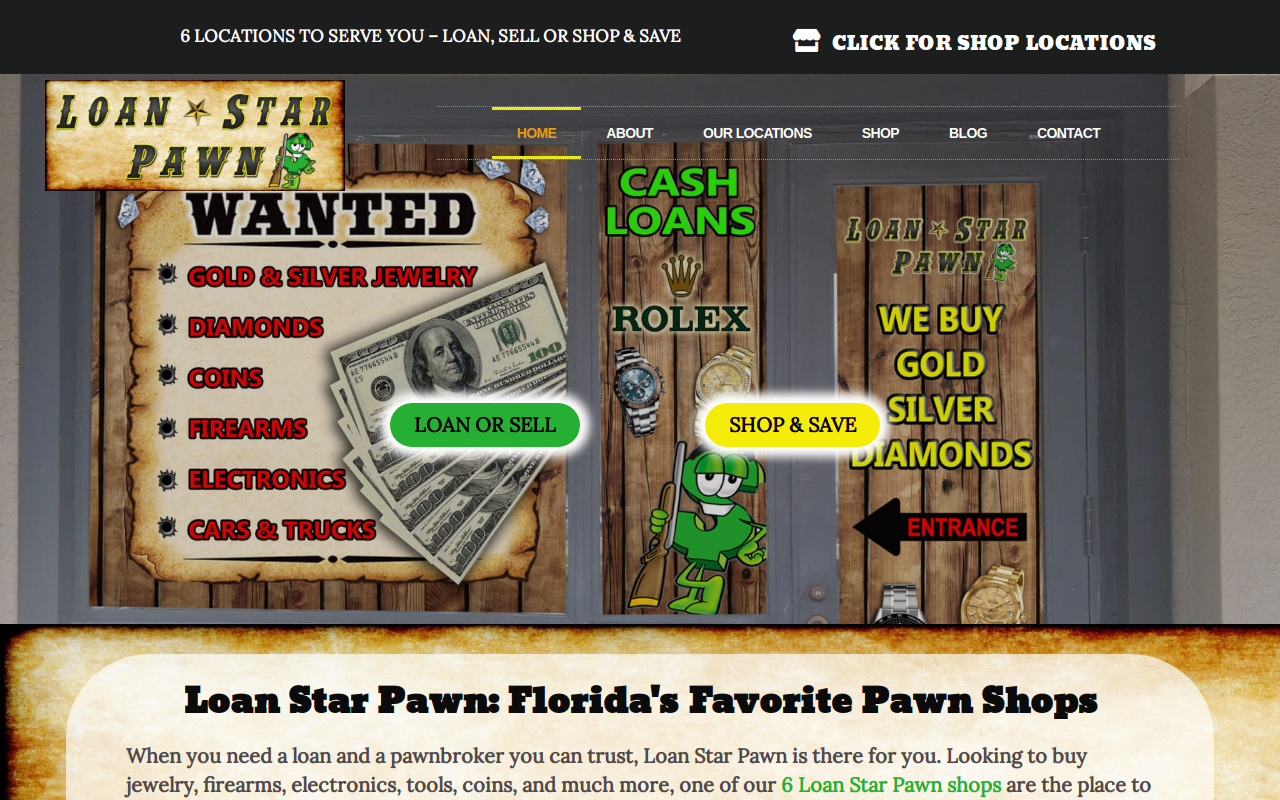 Loan Star Pawn website preview