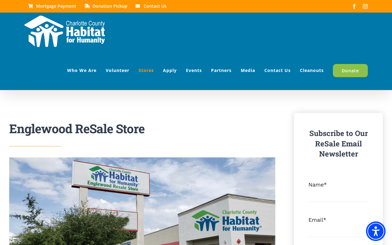 Habitat For Humanity website preview