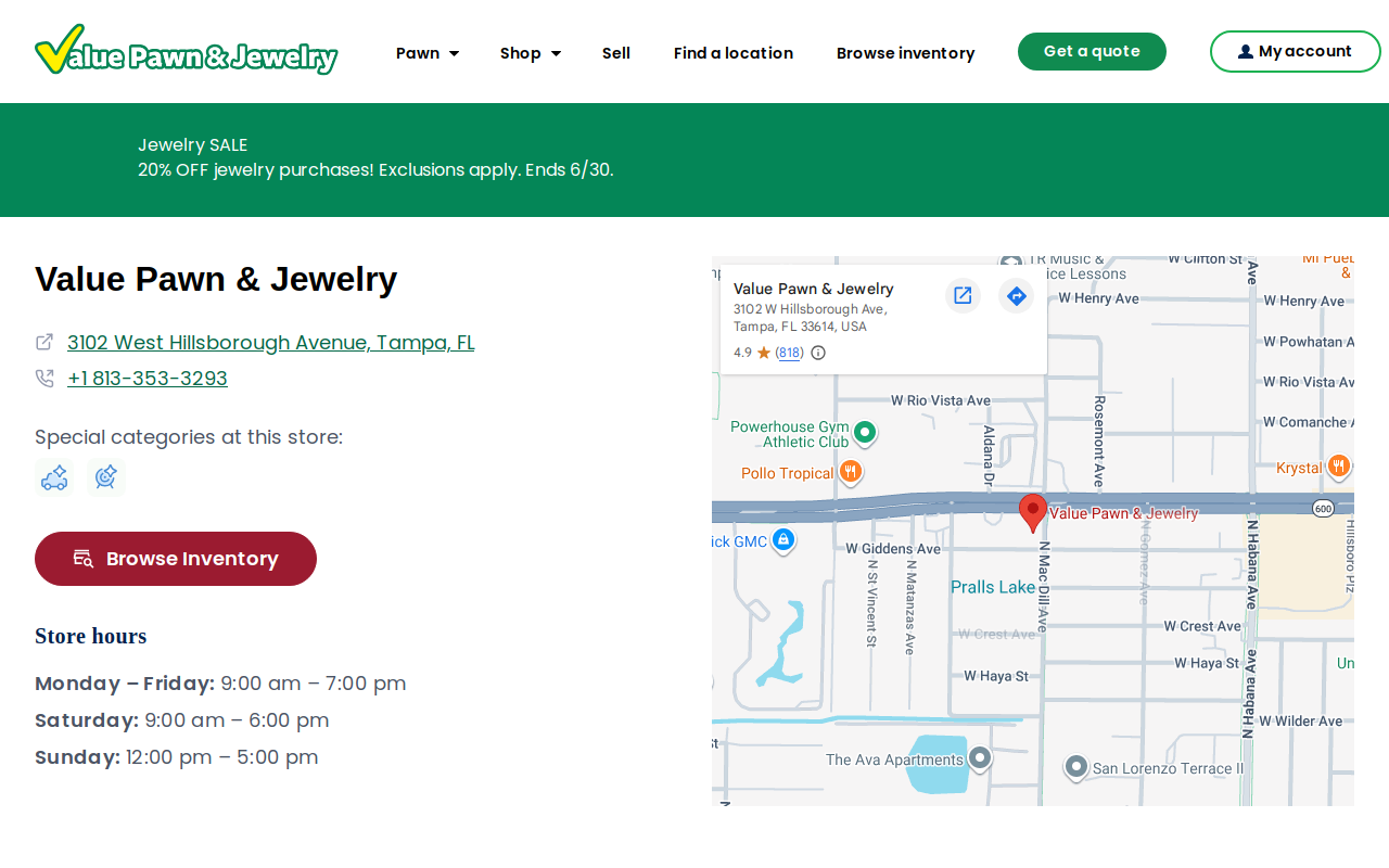 Value Pawn and Jewelry website preview