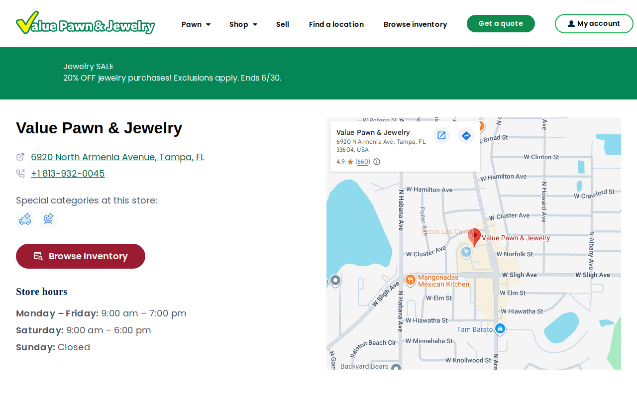 Value Pawn & Jewelry website preview