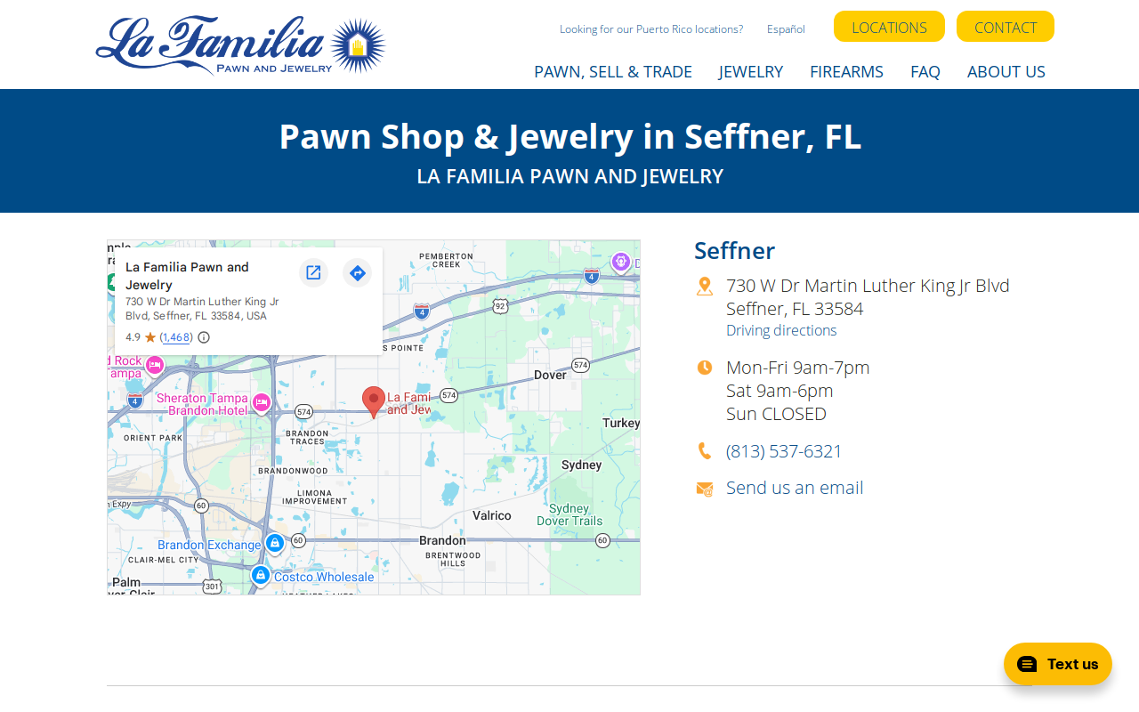 La Familia Pawn and Jewelry website preview