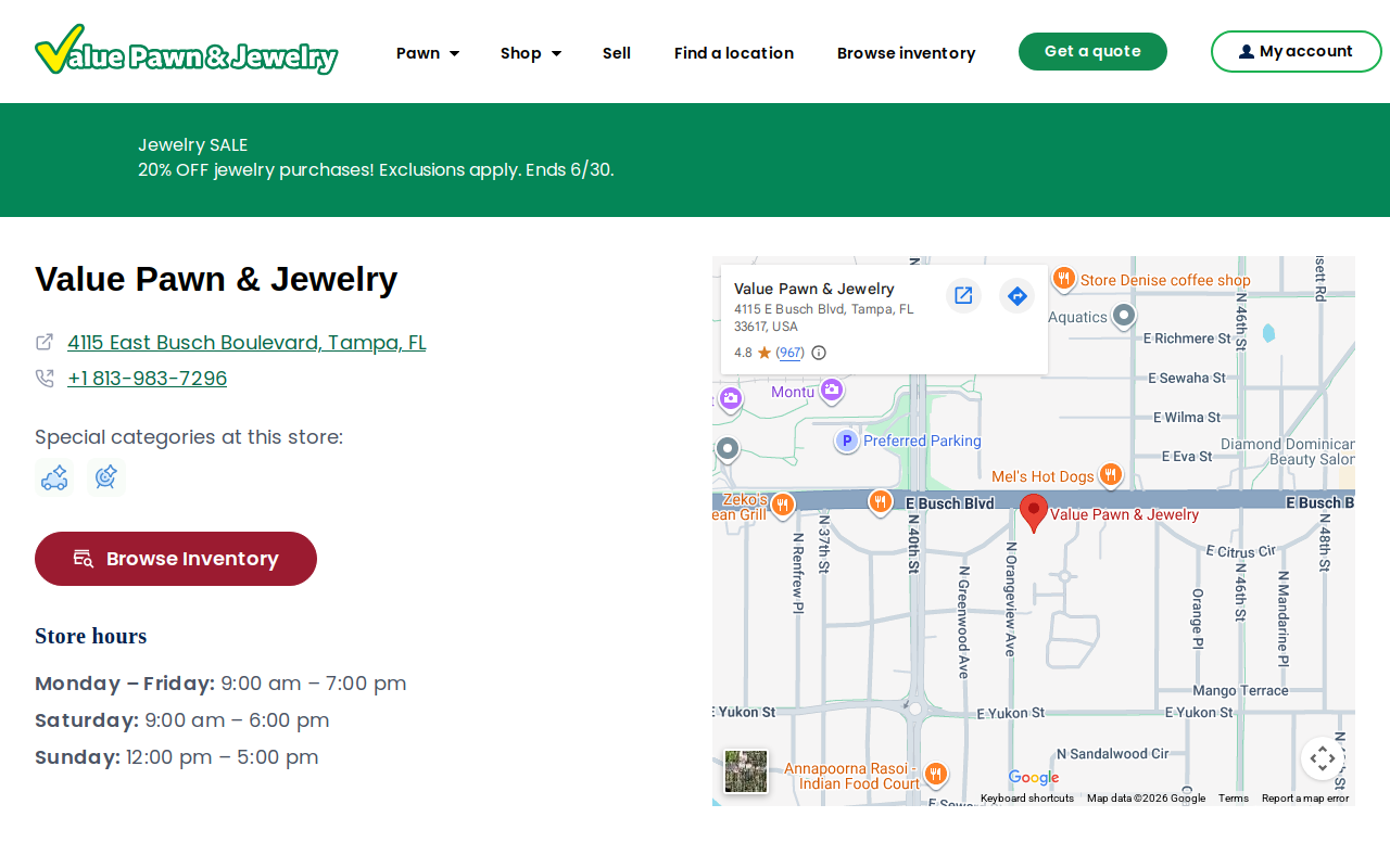 Value Pawn and Jewelry website preview