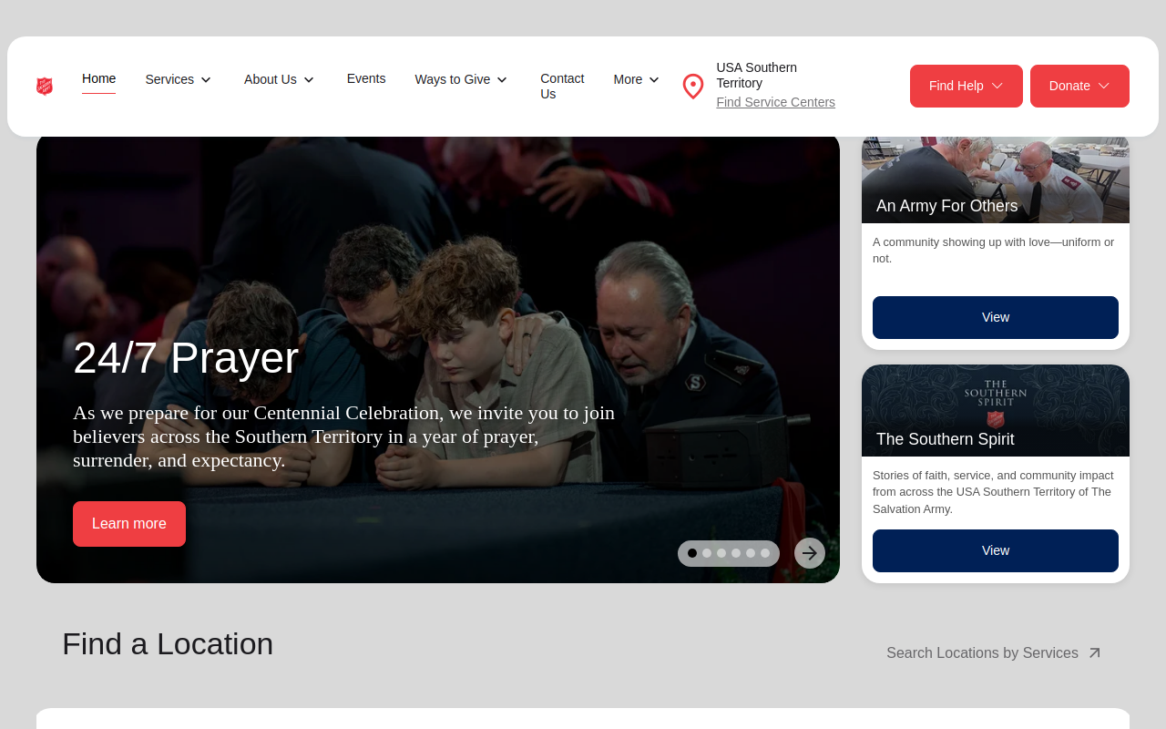 The Salvation Army Thrift Store website preview