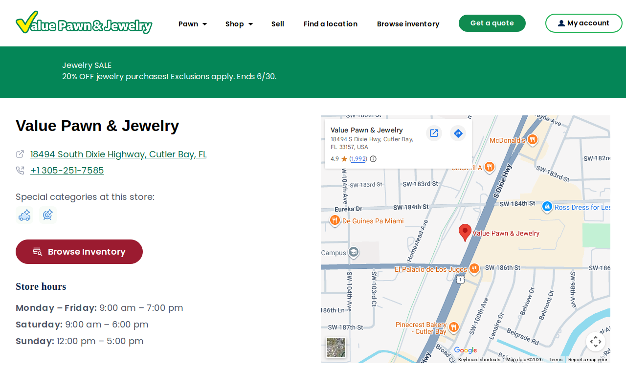 Value Pawn and Jewelry website preview
