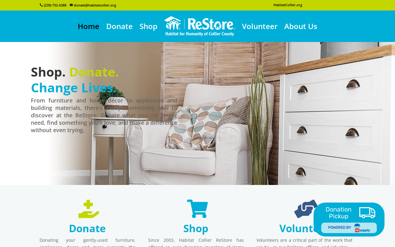 Habitat for Humanity ReStore website preview