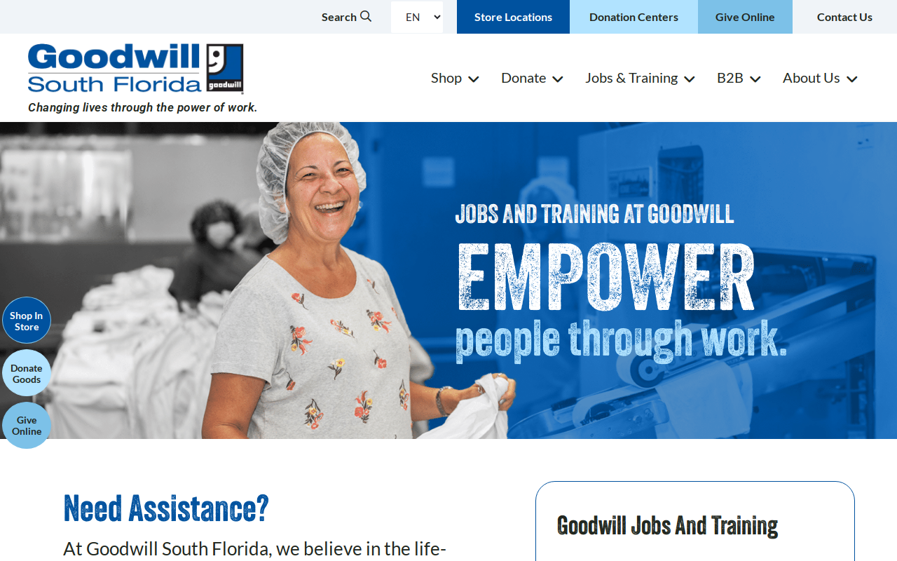 Goodwill Donation Center website preview