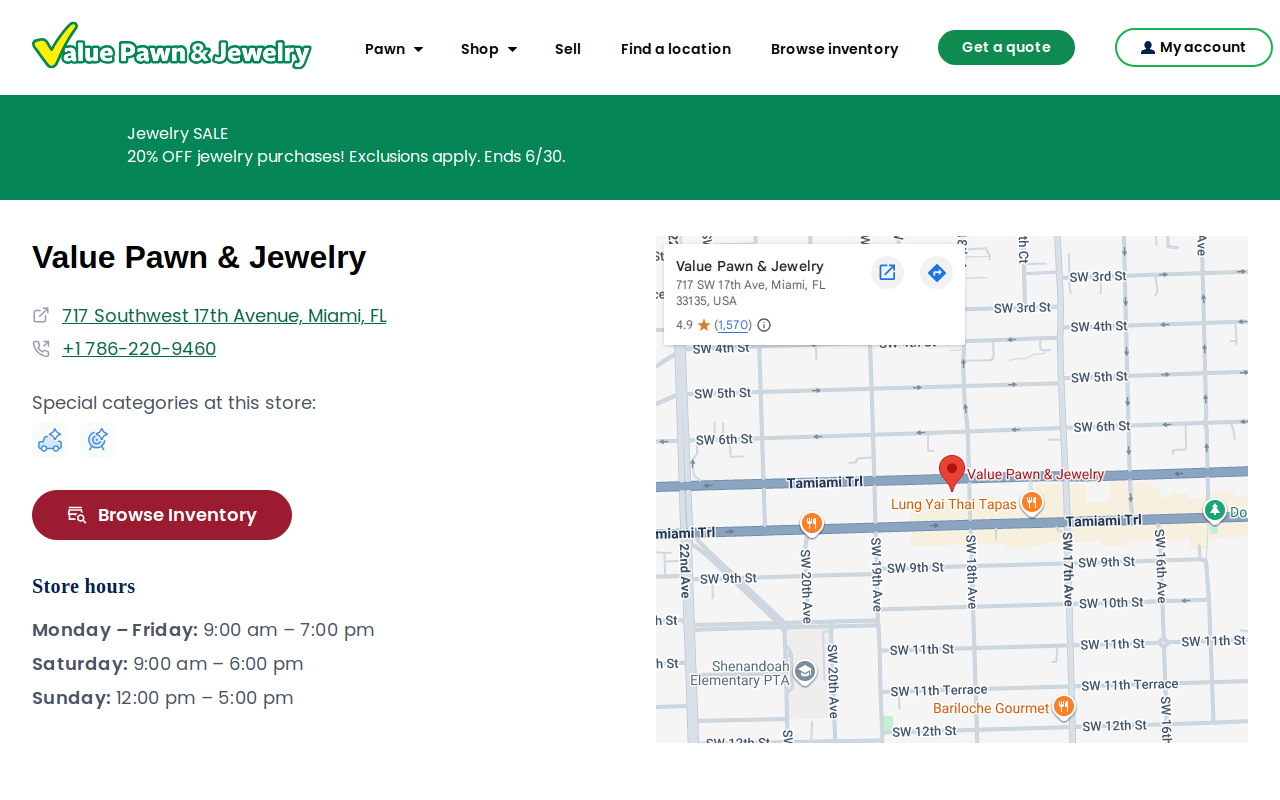 Value Pawn and Jewelry website preview
