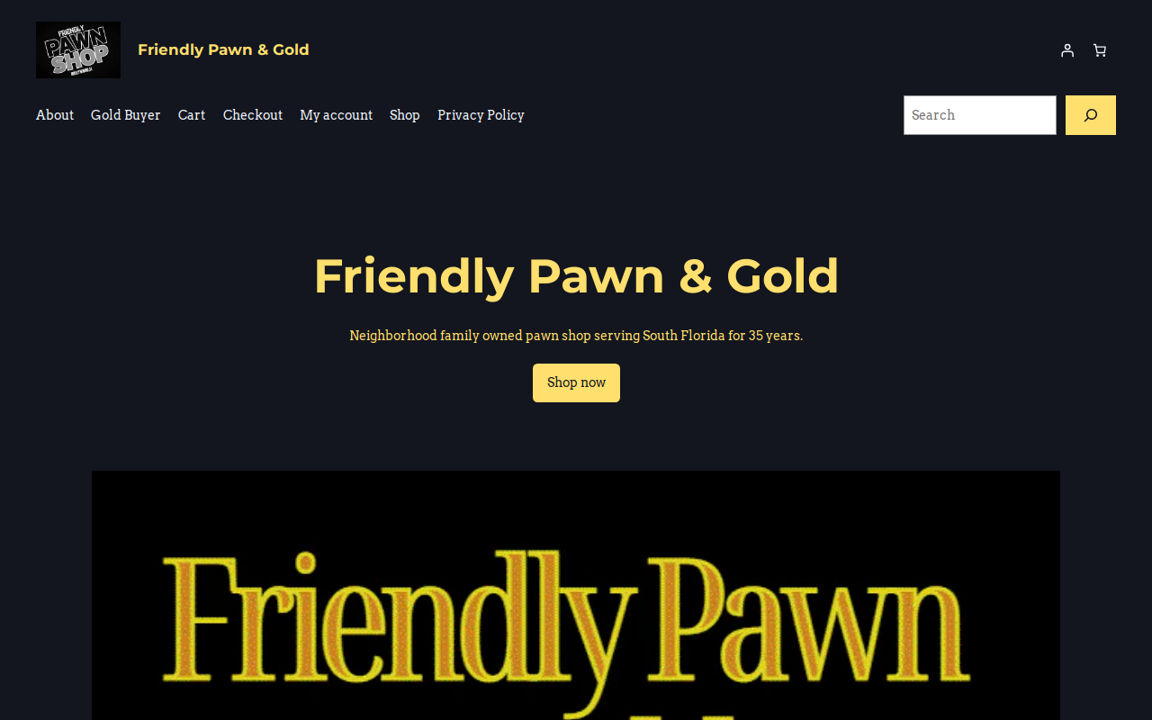 Friendly Pawn And Gold website preview