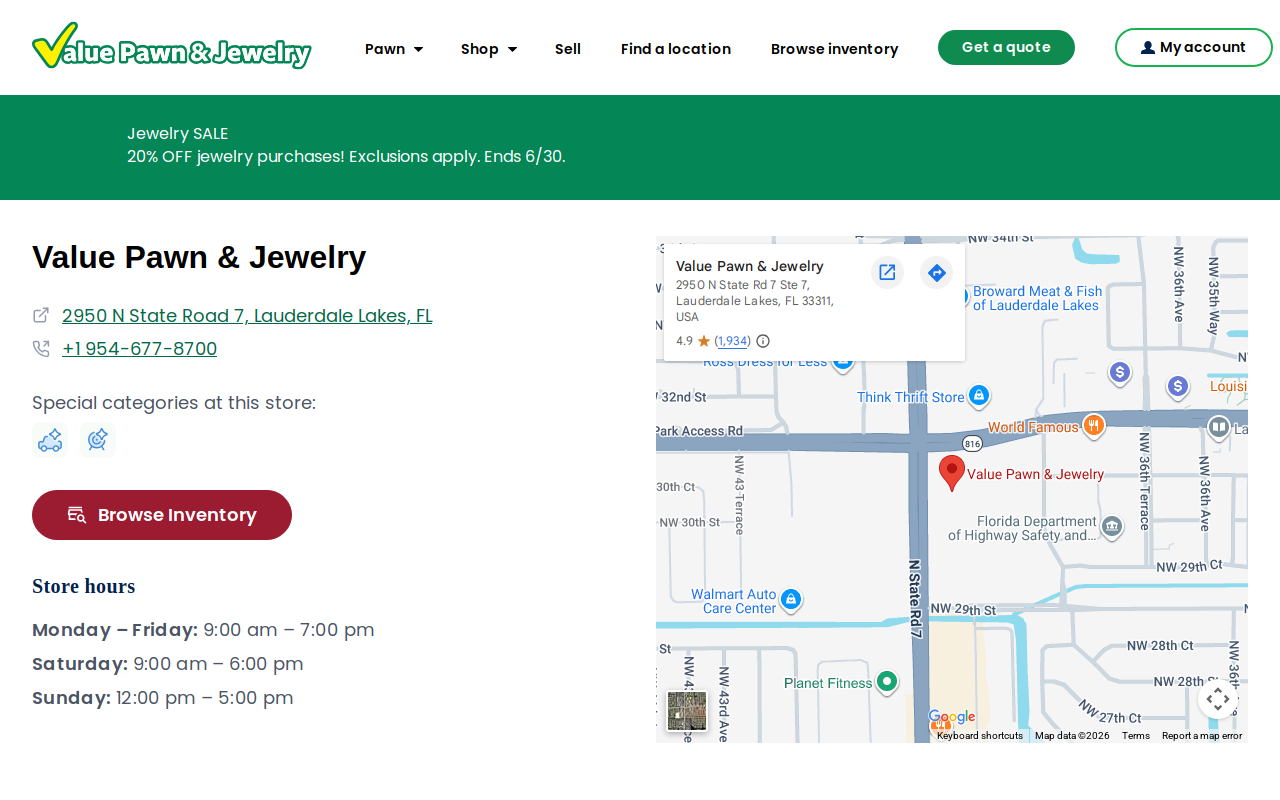 Value Pawn & Jewelry website preview