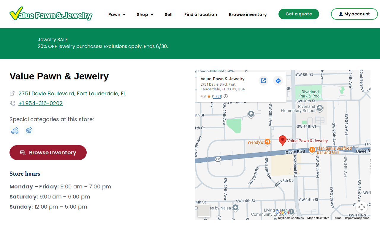 Value Pawn and Jewelry website preview