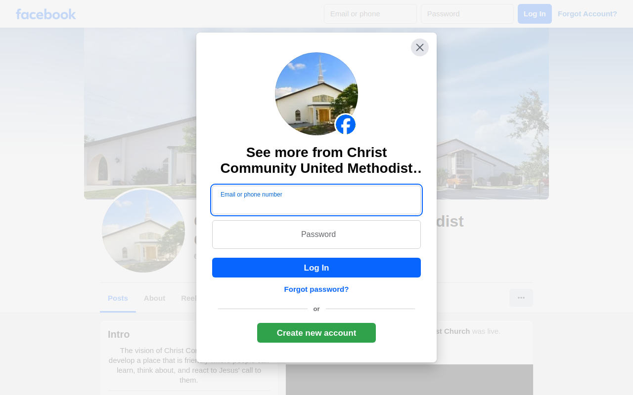Christ Community UMC Thrift Store website preview