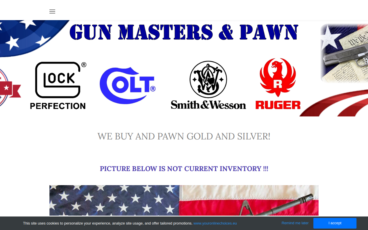 Gun Masters and Pawn website preview