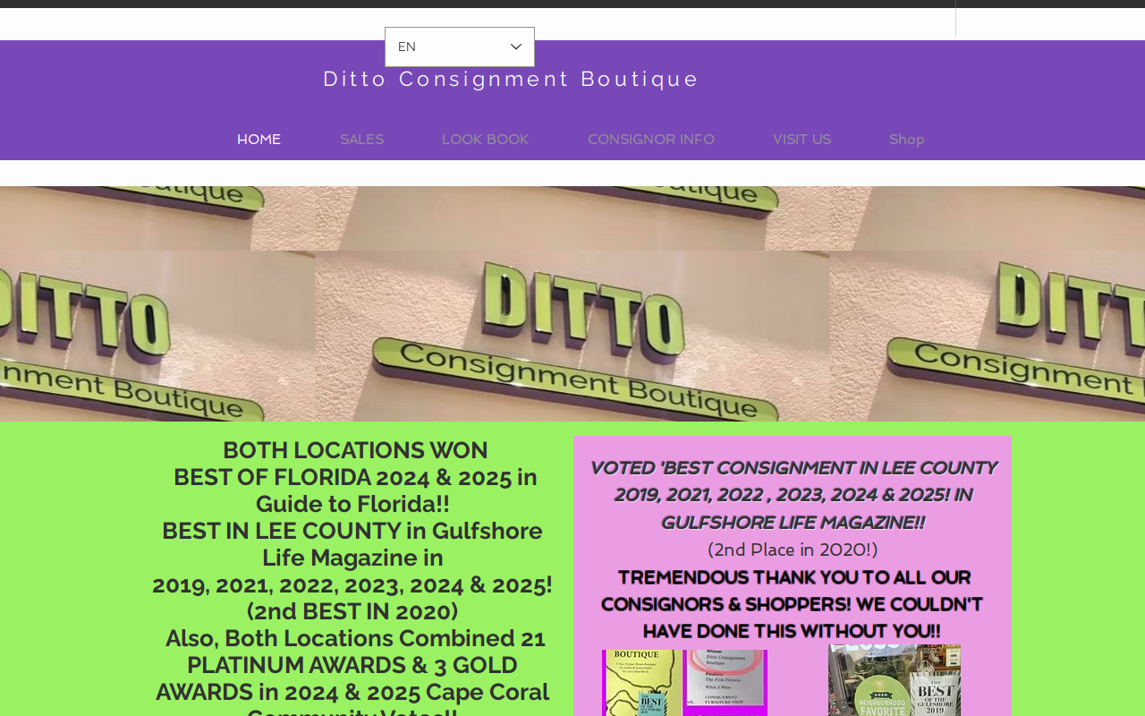 Ditto Consignment Boutique website preview