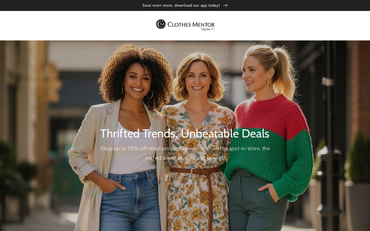 Clothes Mentor website preview
