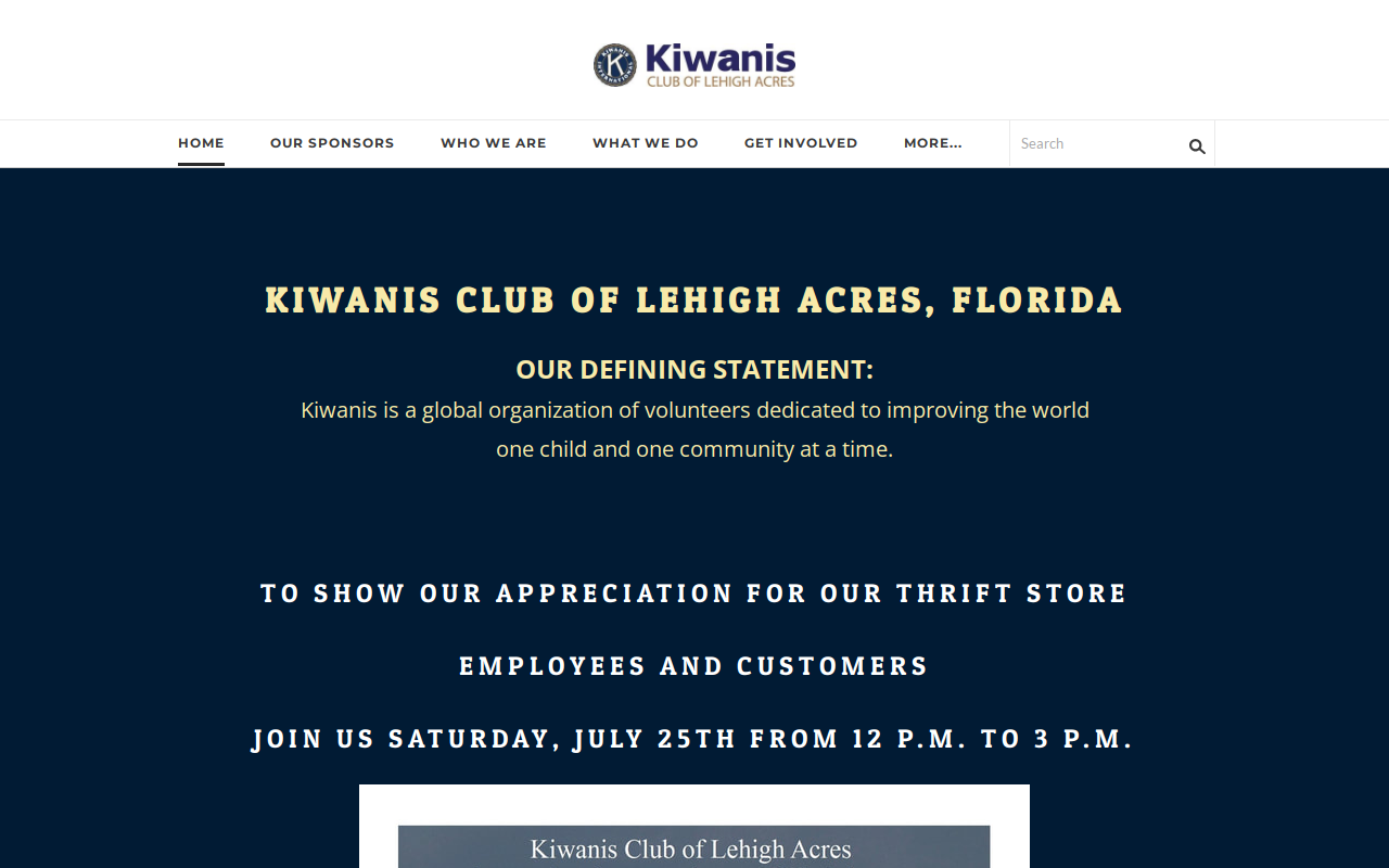 Lehigh Acres Kiwanis Thrift Store website preview