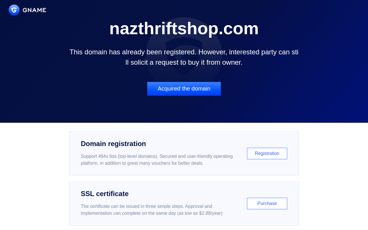 Naz Thrift Shop website preview