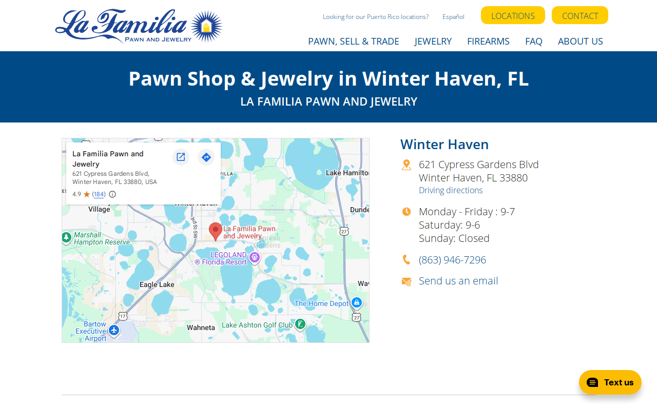 La Familia Pawn and Jewelry website preview