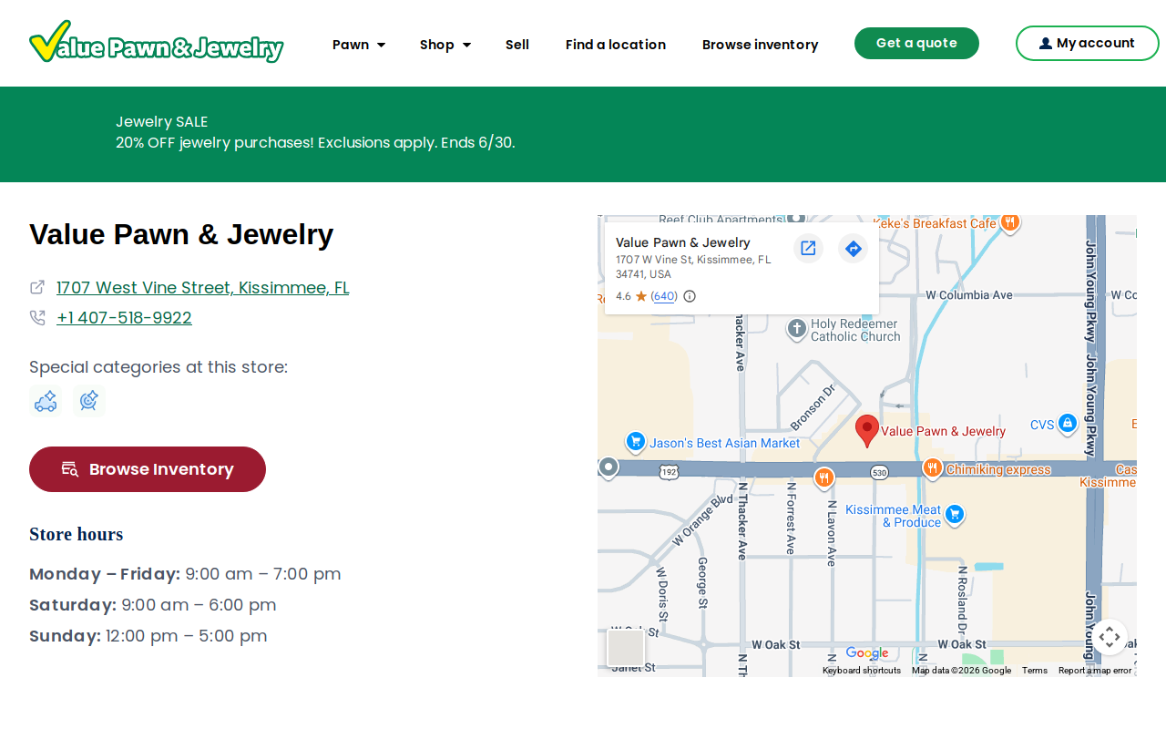 Value Pawn and Jewelry website preview