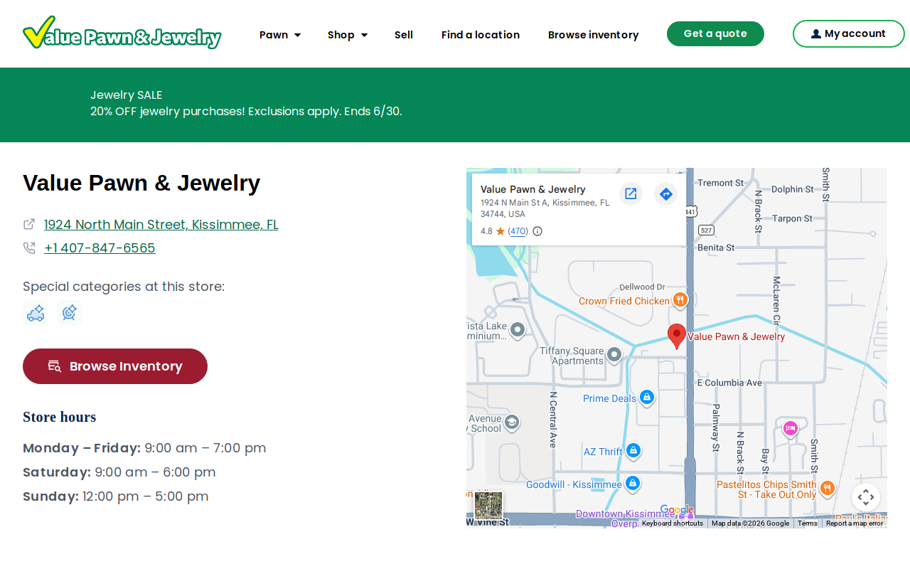 Value Pawn and Jewelry website preview