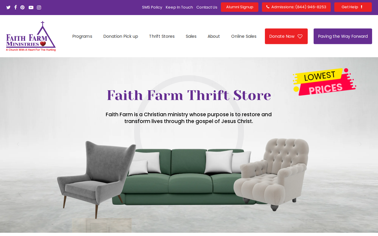Faith Farm Thrift Store website preview