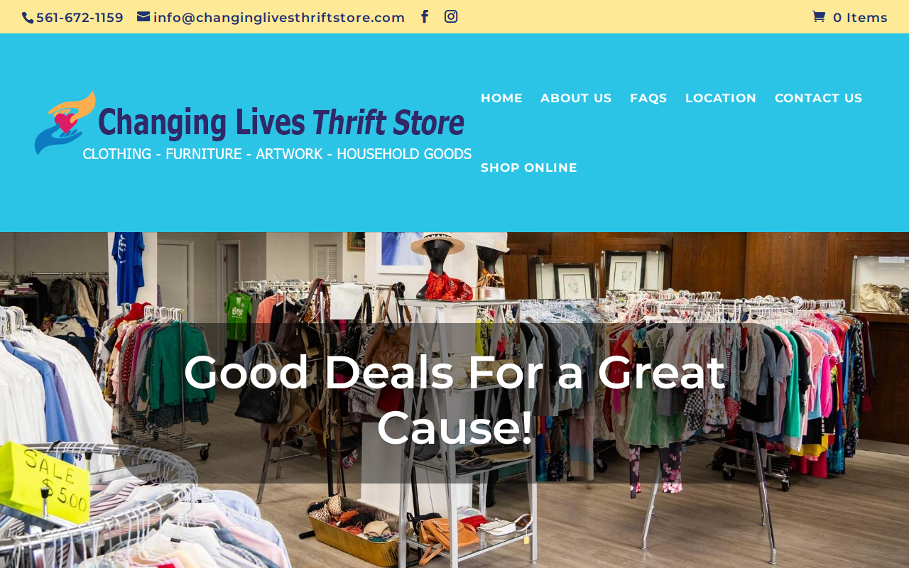 Changing Lives Thrift Store website preview