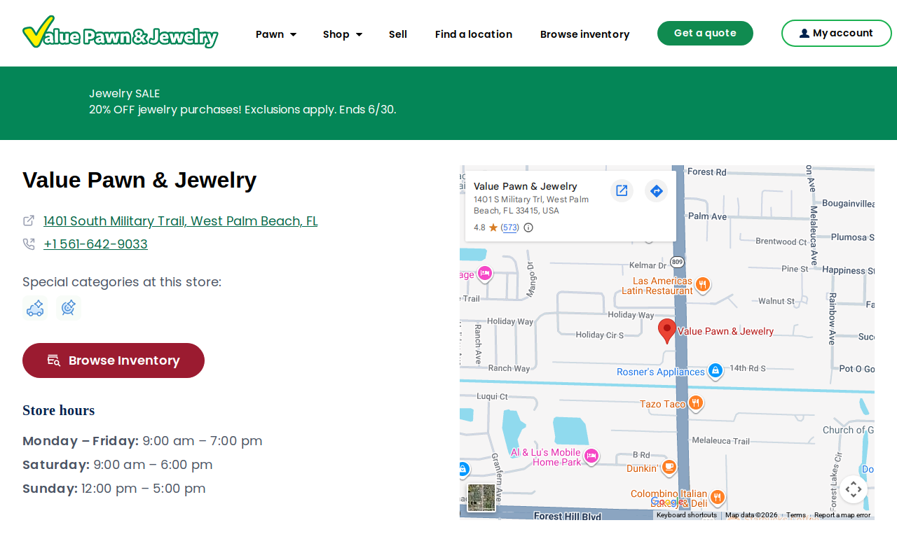 Value Pawn and Jewelry website preview