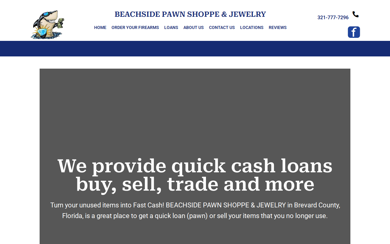 Beachside Pawn and Jewelry website preview
