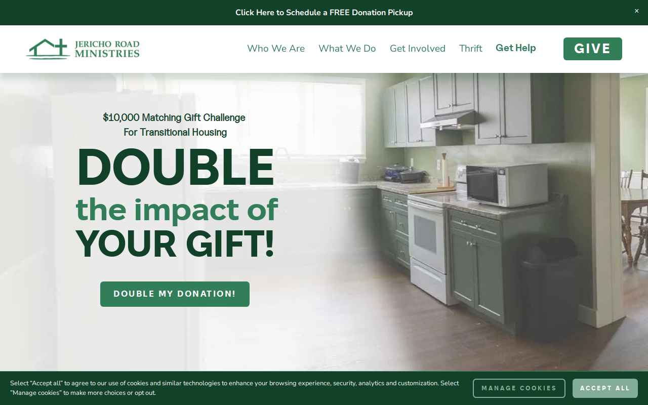Jericho Road Thrift Store website preview