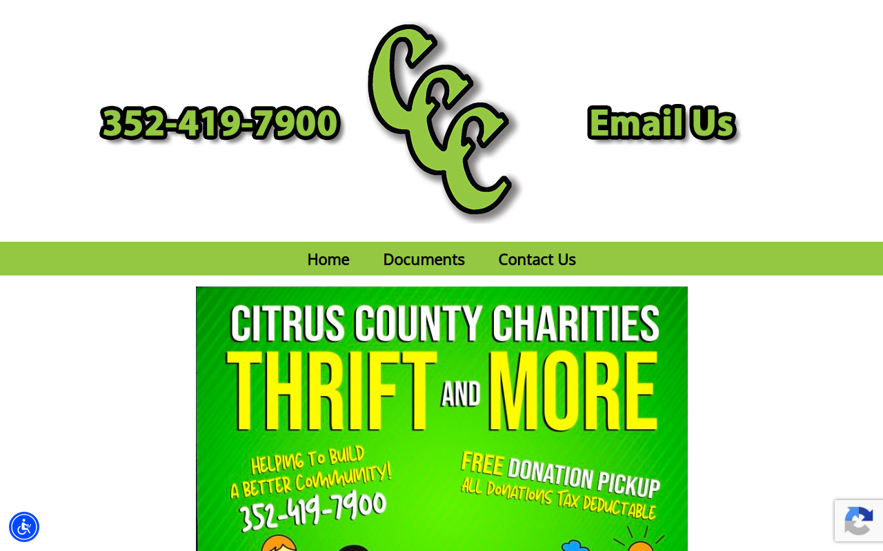 Citrus County Charities Thrift and More website preview