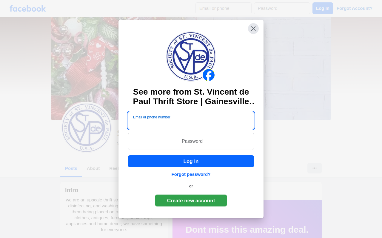 St Vincent de Paul Thrift Shop website preview