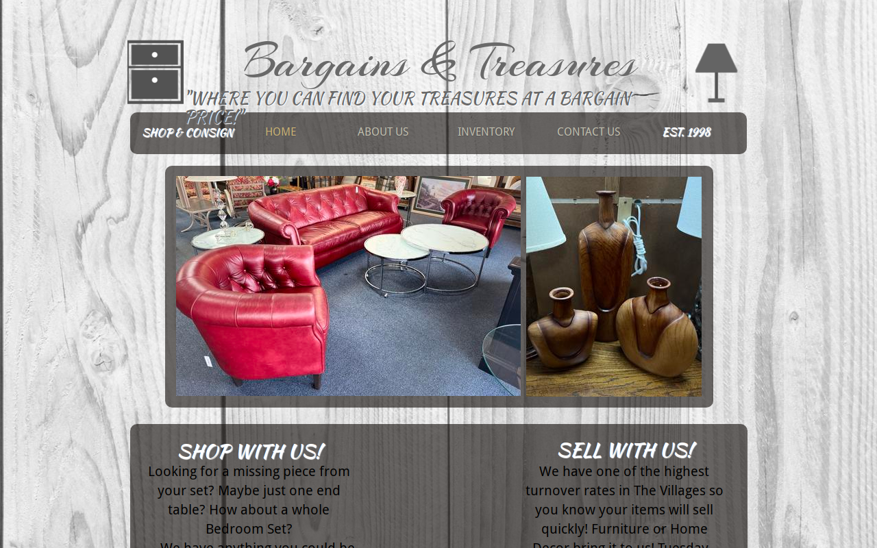 Bargains & Treasures website preview