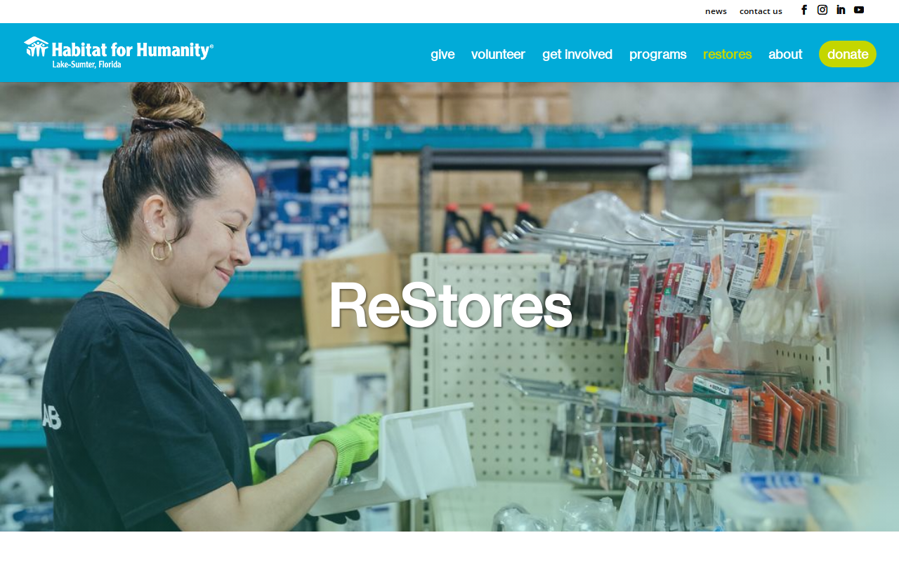 Habitat for Humanity of Lake-Sumter, Florida ReStore website preview